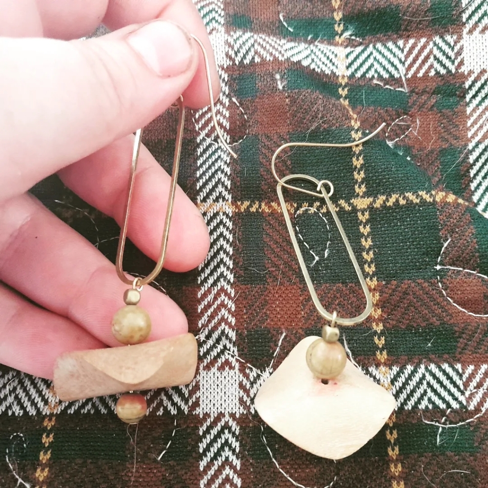 Handmade Long 'Ruffle' Earrings- Yellow - Picture 3 of 3